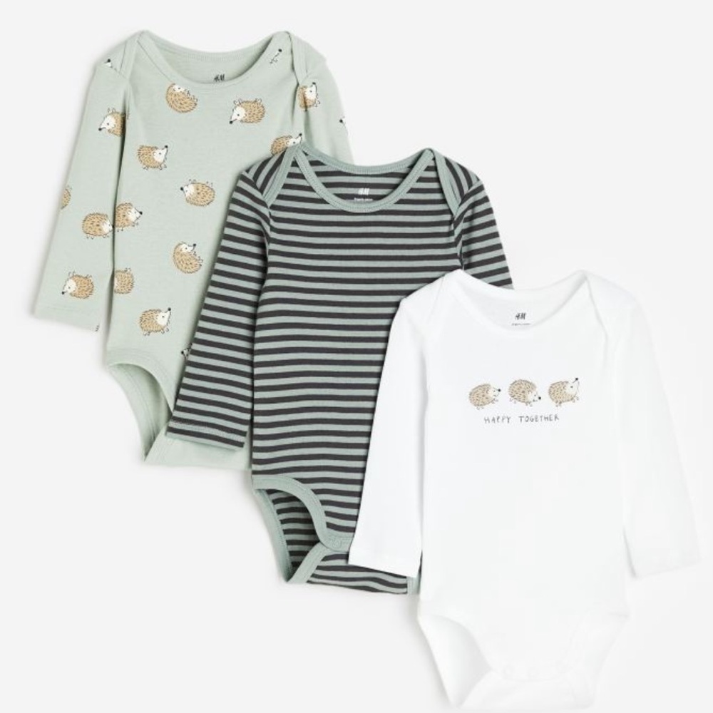 3 pack long sleeve bodysuit bundle